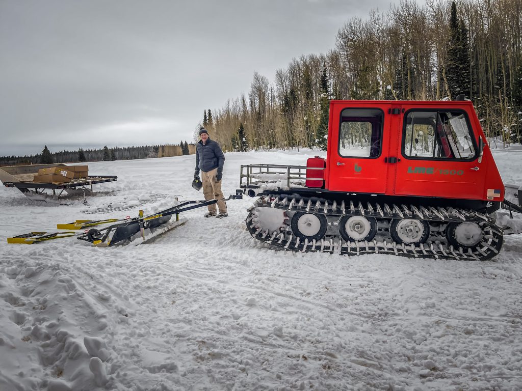 LMC Snowcat towing snowgroomer